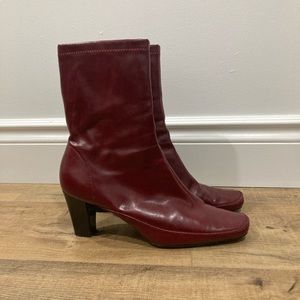 Vintage Mid Calf Faux Leather Boot